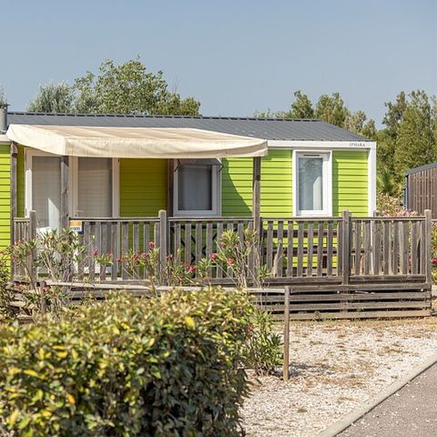 Mobilheim 5 personen - Mobilheim | Comfort XL | 2 Zi. | 5 Pers. | Erhöhte Terrasse | 2 Bäder | Klimaanlage | TV