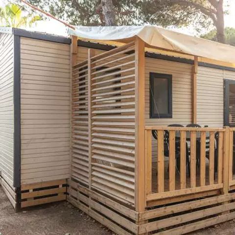 Mobilheim 8 personen - Mobilheim | Comfort | 4 Zi. | 8 Pers. | Erhöhte Terrasse | 2 Bäder | Clim.