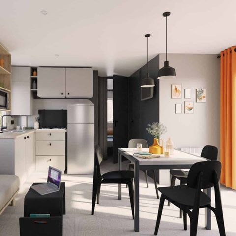 Mobilheim 8 Personen - Mobilheim | Comfort | 4 Zi. | 8 Pers. | Erhöhte Terrasse | Outdoor-Küche | 2 Bäder | Klima.