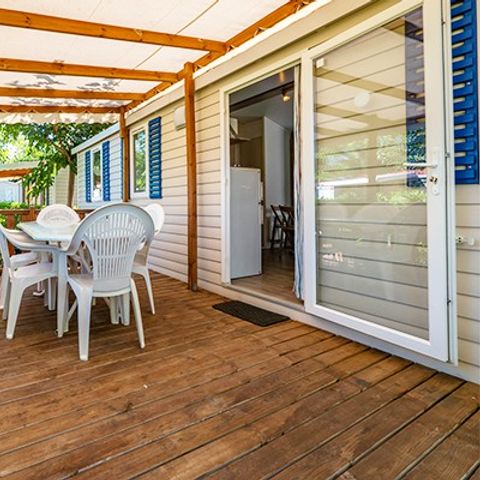 Mobilheim 6 Personen - Comfort | 3 Zi. | 6 Pers. | Erhöhte Terrasse