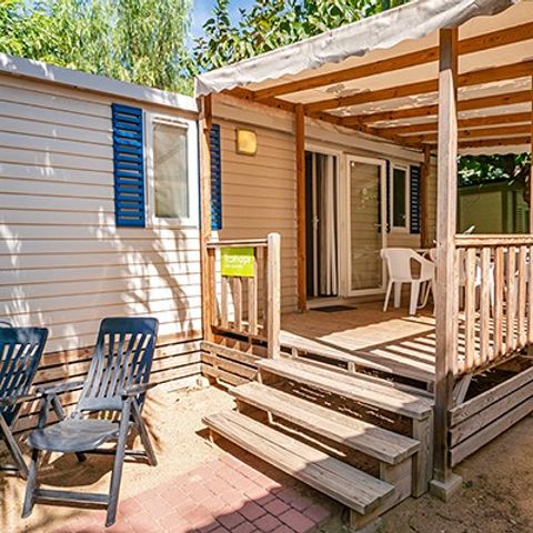Mobilheim 6 personen - Comfort XL | 3 Zi. | 6 Pers. | Erhöhte Terrasse | Klima.