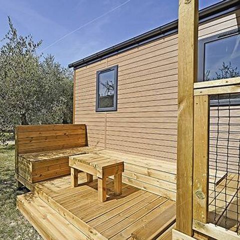 Mobilheim 6 personen - Mobilheim | Premium | 3 Zi. | 6 Pers. | Erhöhte Terrasse | 2 Bäder | Klim.