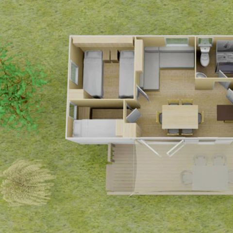 Mobilheim 8 personen - Premium | 3 Zi. | 6/8 Pers. | Erhöhte Terrasse | Klimaanlage