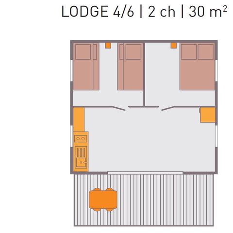 Safarizelt 6 Personen - LODGE ZELT Victoria | 6 Pers. 2 Schlafz.