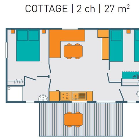 Mobilheim 4 Personen - COTTAGE PREMIUM - Les Genêts | 4 pers.