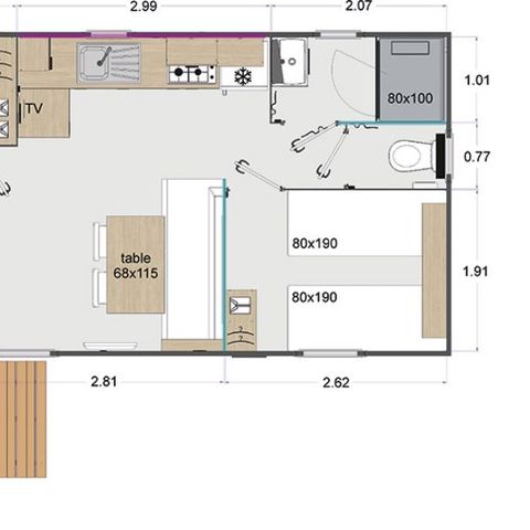 Mobilheim 4 Personen - COTTAGE PREMIUM - Les Genêts | 4 pers.