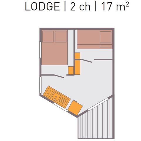 Safarizelt 4 Personen - TENTE LODGE - Les Yuccas | 4 Pers. 2 Schlafz.