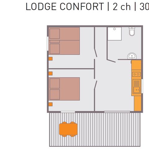 Safarizelt 5 Personen - CONFORT LODGE Victoria | 5 pers. 2 Schlafz.