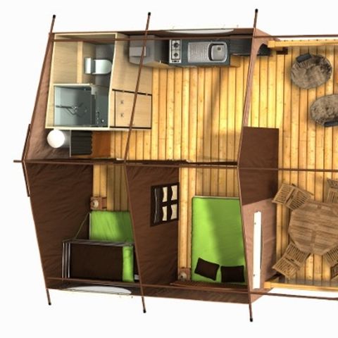 SafariZelt 5 Personen - CONFORT LODGE Victoria | 5 pers. 2 Schlafz.