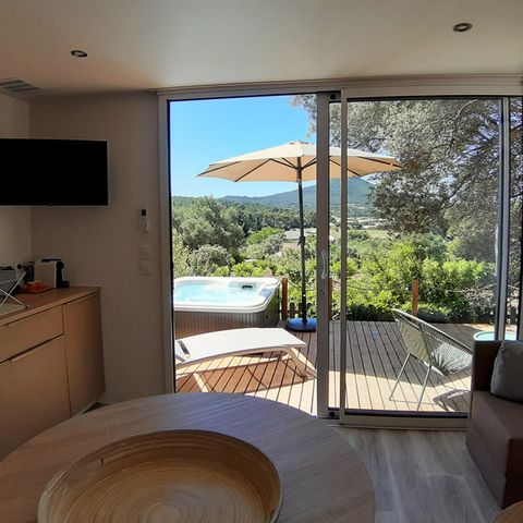 Mobilheim 2 Personen - Cottage JASMIN + jacuzzi 21m² (1 Zimmer)