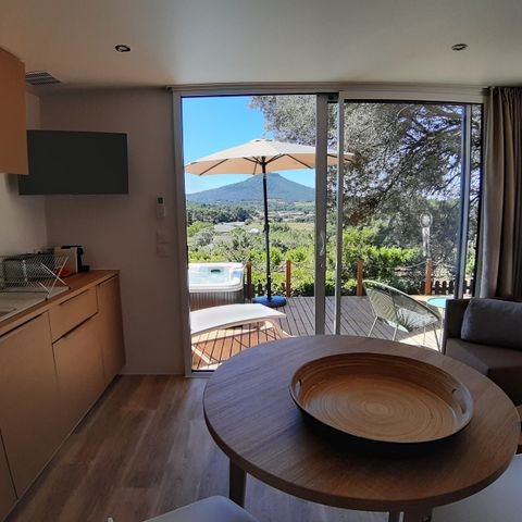 Mobilheim 2 Personen - Cottage JASMIN + jacuzzi 21m² (1 Zimmer)