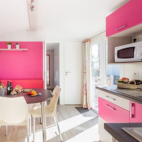 Mobilheim 4 personen - Comfort XL | 2 Schlafz. | 4 Pers. | Erhöhte Terrasse | TV