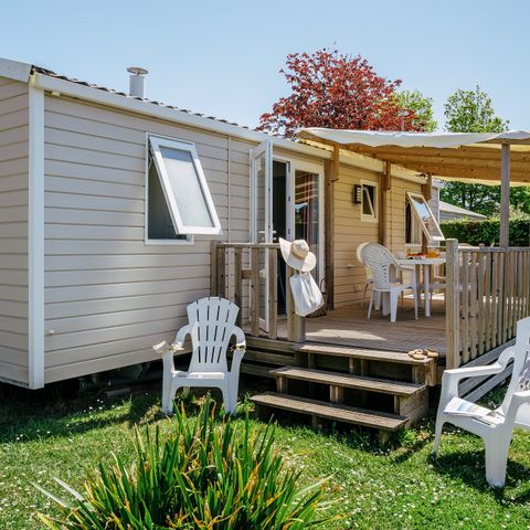 Mobilheim 6 Personen - Comfort | 3 Zi. | 6 Pers. | Erhöhte Terrasse | Klimaanlage | TV