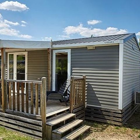 Mobilheim 4 personen - Ultimate | 2 Schlafz. | 4 Pers. | Erhöhte Terrasse | 2 Bäder | Klimaanlage | TV