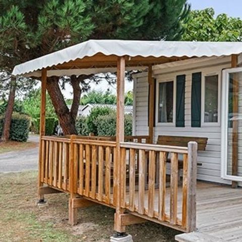 Mobilheim 6 personen - Comfort XL | 3 Zi. | 6 Pers. | Erhöhte Terrasse