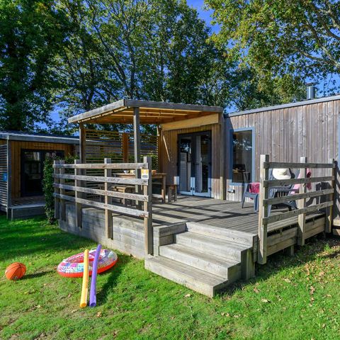 Mobilheim 4 Personen - Ultimate | 2 Zi. | 4 Pers. | Erhöhte Terrasse | Klimaanlage | TV