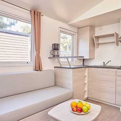 Mobilheim 6 Personen - Premium | 3 Schlafz. | 6 Pers. | Erhöhte Terrasse