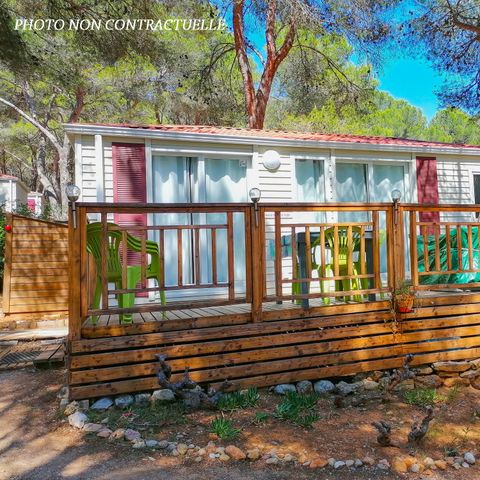 Mobilheim 6 Personen - Grand Large CONFORT -2 Schlafzimmer 30m²- *Klima, Terrasse, TV*.