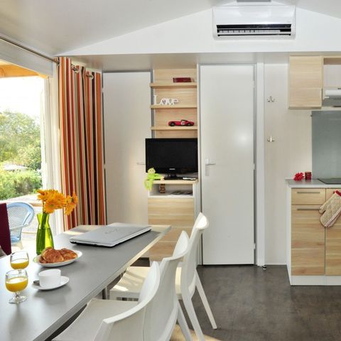 Mobilheim 4 personen - Comfort | 2 Zi. | 4 Pers. | Erhöhte Terrasse | Klim.