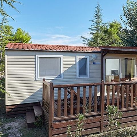 Mobilheim 6 personen - Comfort XL | 3 Zi. | 6 Pers. | Erhöhte Terrasse | 2 Bäder | Klima.