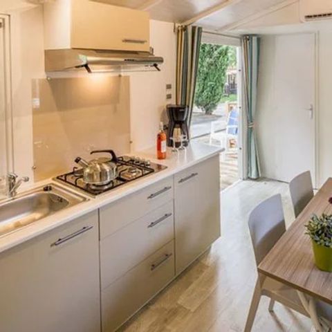 Mobilheim 5 personen - Comfort | 2 Zi. | 5 Pers. | Erhöhte Terrasse | Clim.
