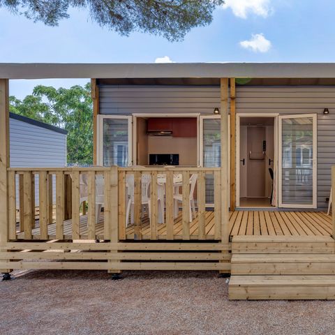 Mobilheim 6 Personen - Comfort | 2 Zi. | 4/6 Pers. | Erhöhte Terrasse | Klim.