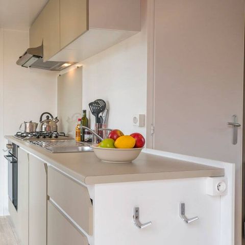 Bungalow 6 Personen - Mobilheim | Comfort | 2 Zi. | 4/6 Pers. | Erhöhte Terrasse | 2 Bäder | Klima.