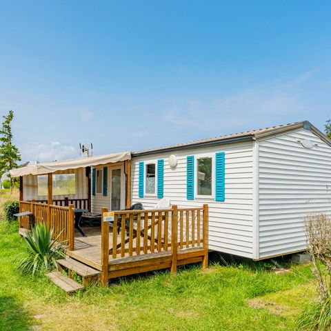 Bungalow 6 Personen - Mobilheim | Comfort | 2 Zi. | 4/6 Pers. | Erhöhte Terrasse | 2 Bäder | Klima.