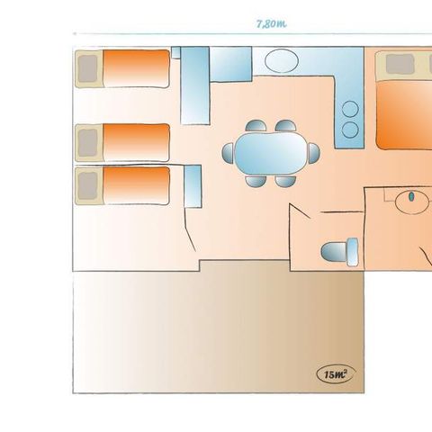 Mobilheim 6 Personen - Cottage Family