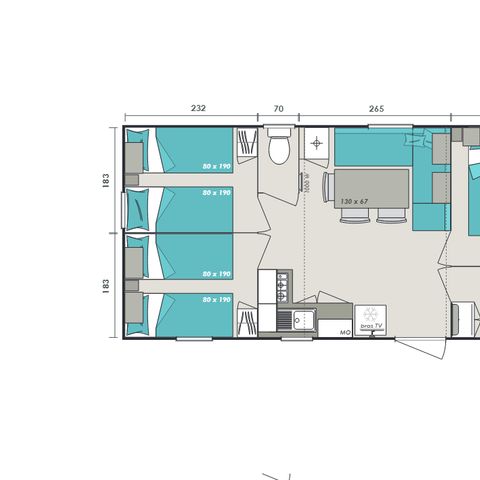 Mobilheim 6 Personen - Cottage Family Clim 30m²