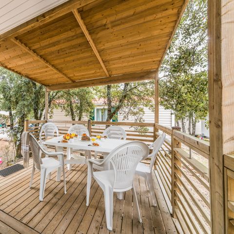 Mobilheim 6 Personen - Comfort | 3 Zi. | 6 Pers. | Einfache Terrasse | Clim.