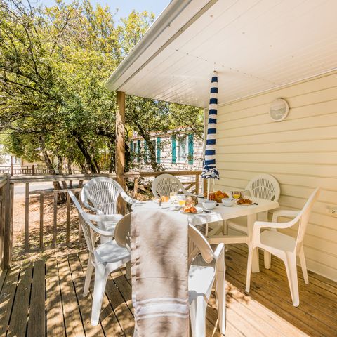 Mobilheim 6 Personen - Comfort | 2 Zi. | 4/6 Pers. | Einfache Terrasse | Klim.