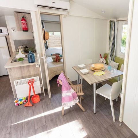 Mobilheim 6 personen - Classic | 3 Schlafz. | 6 Pers. | Erhöhte Terrasse | Klimaanlage