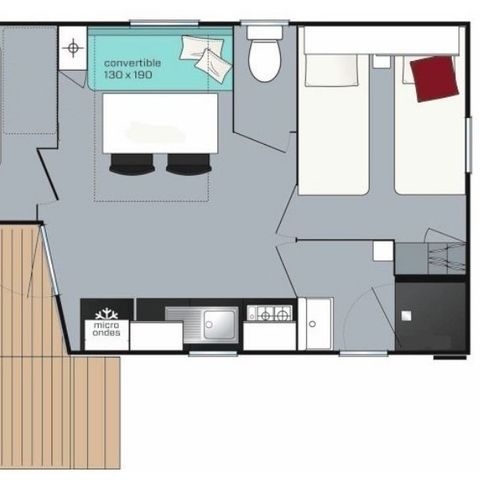 Mobilheim 5 Personen - Evasion 5 Personen 2 Zimmer 23m²