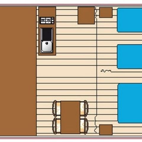Bungalowzelt 5 Personen - Sahari 2 Zimmer 19m² - ohne Sanitäranlagen