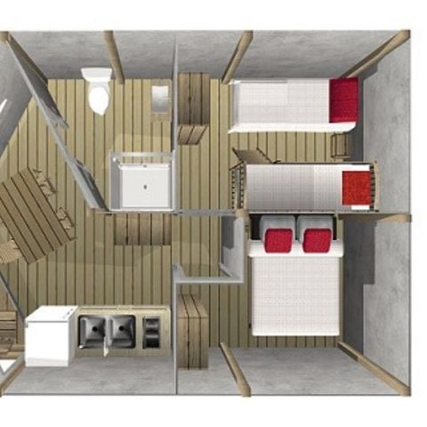 Bungalowzelt 5 Personen - Junior 2 Schlafzimmer 21m²