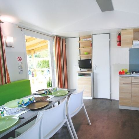 Mobilheim 6 personen - Mobil Home 3 zi 6 pl Halboffene Terrasse TV ohne Klimaanlage
