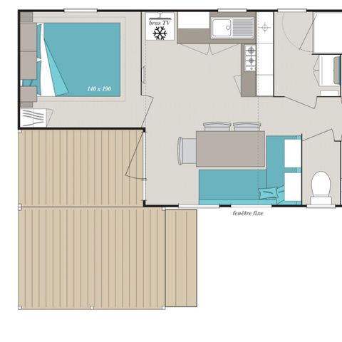 Mobilheim 6 Personen - Mobilheim Loisir+ 6 Personen 3 Zimmer 30m²