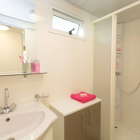 Mobilheim 6 Personen - Comfort | 3 Schlafz. | 6 Pers. | Erhöhte Terrasse | Klimaanlage