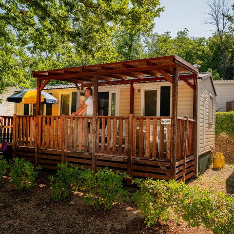 Mobilheim 6 Personen - Comfort | 3 Schlafz. | 6 Pers. | Erhöhte Terrasse | Klimaanlage