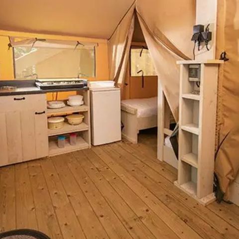 Safarizelt 5 personen - Super Lodge | 2 Schlafz. | 4/5 Pers. | Einfache Terrasse