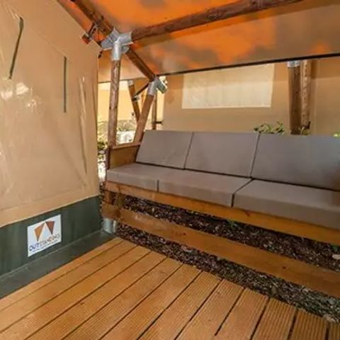 Safarizelt 5 Personen - Super Lodge | 2 Schlafz. | 4/5 Pers. | Einfache Terrasse