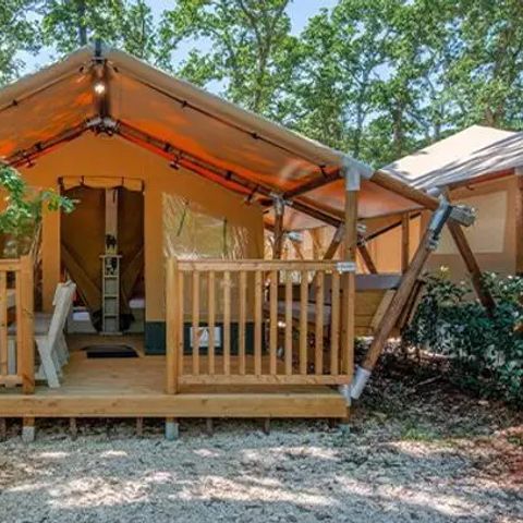 Safarizelt 5 Personen - Super Lodge | 2 Schlafz. | 4/5 Pers. | Einfache Terrasse