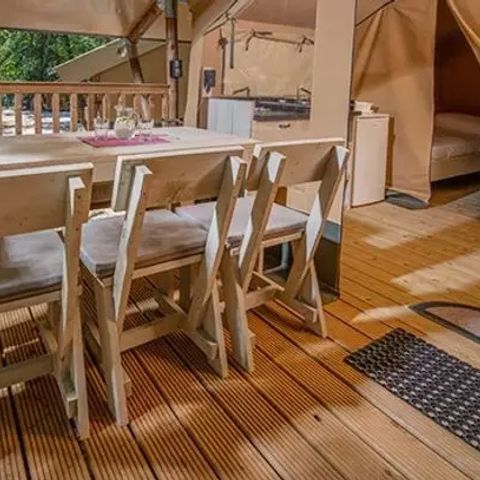 Safarizelt 5 Personen - Super Lodge | 2 Schlafz. | 4/5 Pers. | Einfache Terrasse