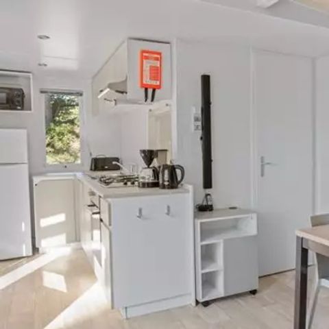 Mobilheim 5 Personen - Comfort | 3 Schlafz. | 5 Pers. | Erhöhte Terrasse | Klimaanlage