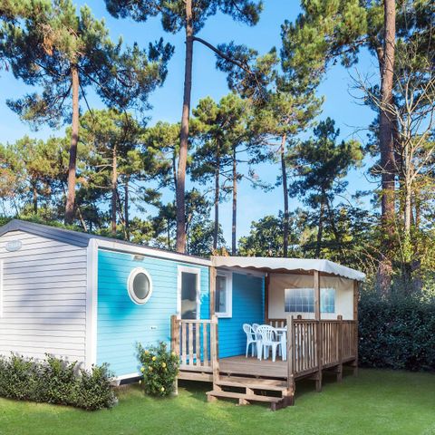 Mobilheim 6 personen - Premium | 3 Schlafz. | 6 Pers. | Erhöhte Terrasse | Klimaanlage | TV