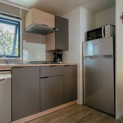 Mobilheim 6 personen - Premium | 3 Schlafz. | 6 Pers. | Erhöhte Terrasse | Klimaanlage | TV