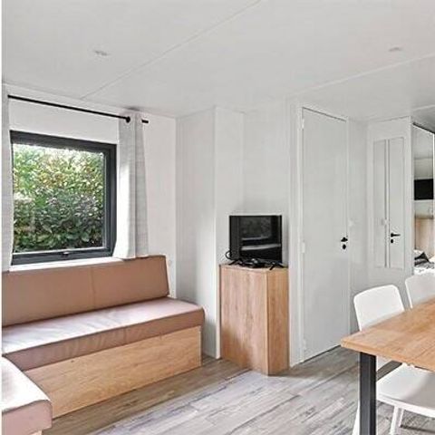Mobilheim 6 personen - Premium | 3 Schlafz. | 6 Pers. | Erhöhte Terrasse | Klimaanlage | TV