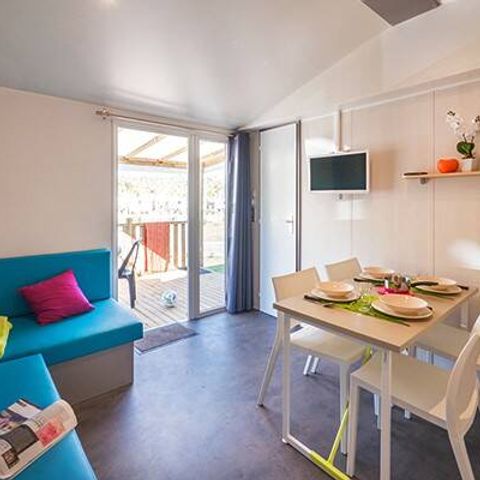 Mobilheim 4 personen - Ultimate | 2 Schlafz. | 4 Pers. | Hochterrasse | 2 Bäder | Klimaanlage | TV