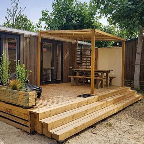 Mobilheim 4 personen - Premium | 2 Zi. | 4 Pers. | Erhöhte Terrasse | Klimaanlage | TV